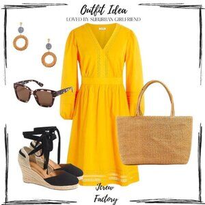 Orange J.Crew Dress with crochet trim